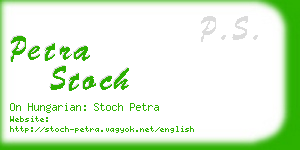 petra stoch business card